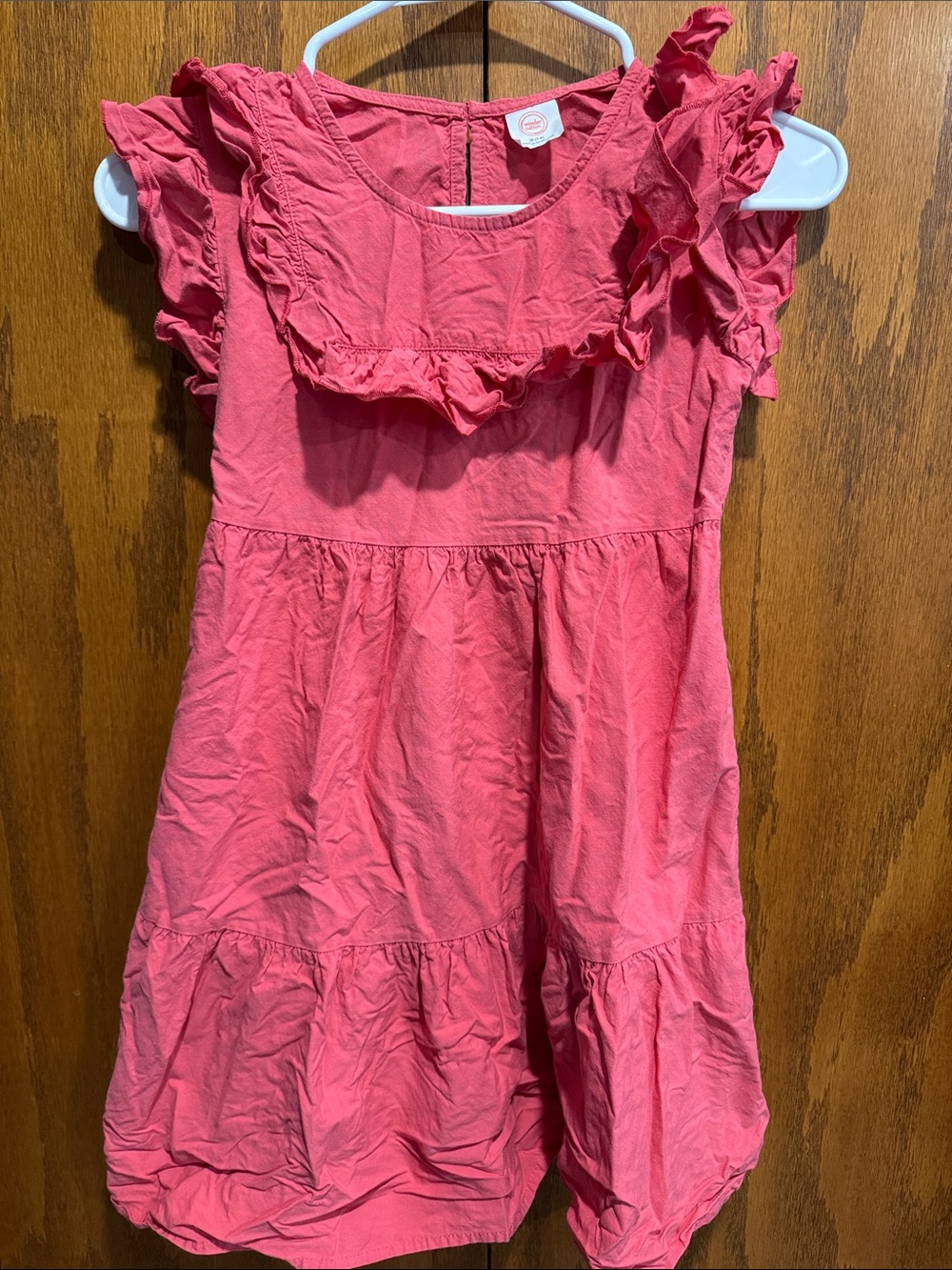 Girls Ruffle Sleeve Pink Dress